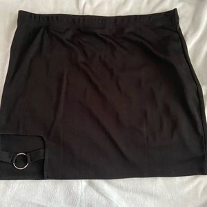 Black mini skirt with side detail